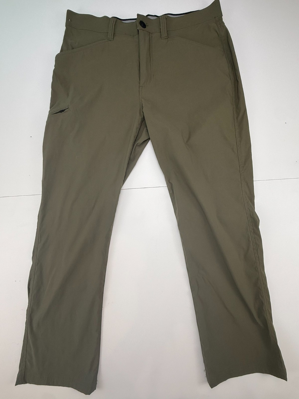 Orvis Tech Pants Men's 34x30 Green Lightweight Stretch Water Resistant Nylon
